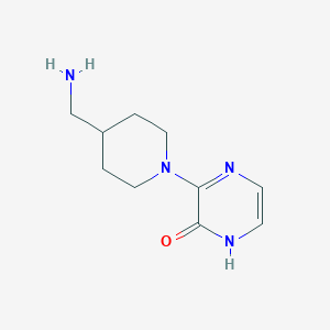 molecular formula C10H16N4O B1475211 3-(4-(aminomethyl)piperidin-1-yl)pyrazin-2(1H)-one CAS No. 1597861-39-6