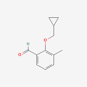 molecular formula C12H14O2 B1475217 2-Cyclopropylmethoxy-3-methylbenzaldehyde CAS No. 1289151-15-0