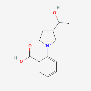 molecular formula C13H17NO3 B1475220 2-[3-(1-Hydroxyethyl)pyrrolidin-1-yl]benzoic acid CAS No. 1708223-11-3