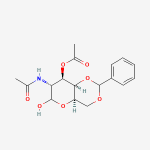 molecular formula C17H21NO7 B14752221 2-(Acetylamino)-2-deoxy-3-O-acetyl-4,6-O-benzylidene-D-galactopyranose 