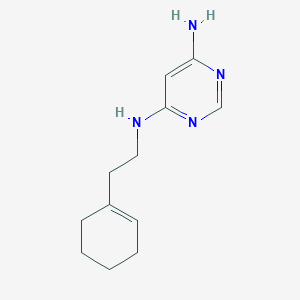 molecular formula C12H18N4 B1475225 N4-(2-(cyclohex-1-en-1-yl)ethyl)pyrimidine-4,6-diamine CAS No. 19808-03-8