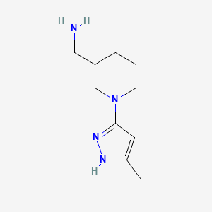 molecular formula C10H18N4 B1475228 (1-(5-methyl-1H-pyrazol-3-yl)piperidin-3-yl)methanamine CAS No. 2097948-34-8