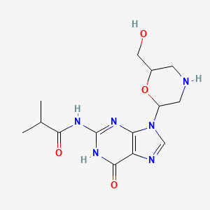 N-[9-[(2R,6S)-6-(hydroxymethyl)morpholin-2-yl]-6-oxo-3H-purin-2-yl]-2-methylpropanamide