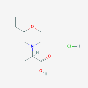 molecular formula C10H20ClNO3 B1475237 2-(2-乙基吗啉-4-基)丁酸盐酸盐 CAS No. 1803571-01-8