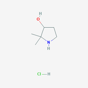 molecular formula C6H14ClNO B1475248 2,2-Dimethyl-3-pyrrolidinol hydrochloride CAS No. 1892474-29-1