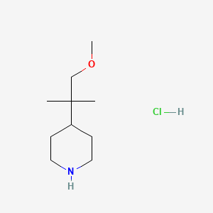 molecular formula C10H22ClNO B1475254 4-(1-Methoxy-2-methylpropan-2-yl)piperidine hydrochloride CAS No. 1803561-61-6