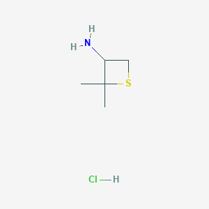molecular formula C5H12ClNS B1475255 2,2-Dimethylthietan-3-amine hydrochloride CAS No. 1803603-72-6