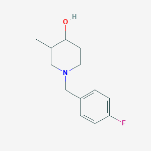 molecular formula C13H18FNO B1475262 1-(4-Fluorobenzyl)-3-methylpiperidin-4-ol CAS No. 1594062-19-7