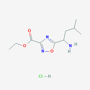 Ethyl 5-(1-amino-3-methylbutyl)-1,2,4-oxadiazole-3-carboxylate hydrochloride