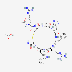 molecular formula C51H72N18O11S2 B14752872 Ac-Arg-DL-Cys(1)-D-Ala-DL-His-D-Phe-Arg-Trp-DL-Cys(1)-NH2.CH3CO2H 