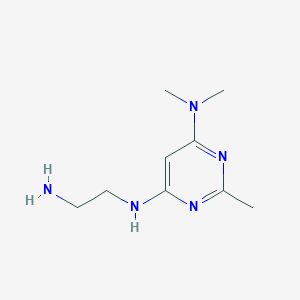 molecular formula C9H17N5 B1475293 N4-(2-aminoethyl)-N6,N6,2-trimethylpyrimidine-4,6-diamine CAS No. 1706457-22-8