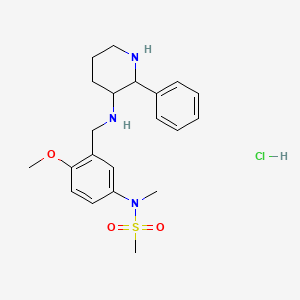 N-[4-methoxy-3-[[(2-phenylpiperidin-3-yl)amino]methyl]phenyl]-N-methylmethanesulfonamide;hydrochloride