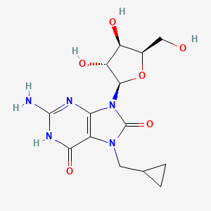 2-amino-7-(cyclopropylmethyl)-9-[(2R,3R,4R,5R)-3,4-dihydroxy-5-(hydroxymethyl)oxolan-2-yl]-1H-purine-6,8-dione