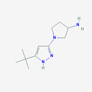 molecular formula C11H20N4 B1475380 1-(5-(tert-butyl)-1H-pyrazol-3-yl)pyrrolidin-3-amine CAS No. 2089672-96-6