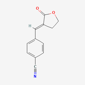 molecular formula C12H9NO2 B14753825 4-[(E)-(2-oxooxolan-3-ylidene)methyl]benzonitrile CAS No. 1530-63-8