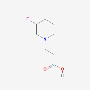 molecular formula C8H14FNO2 B1475390 3-(3-氟哌啶-1-基)丙酸 CAS No. 1889176-36-6