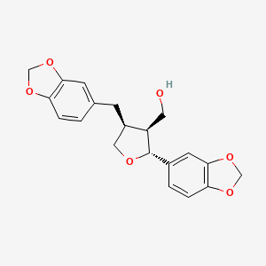 molecular formula C20H20O6 B14753909 [(2R,3S,4S)-2-(1,3-benzodioxol-5-yl)-4-(1,3-benzodioxol-5-ylmethyl)oxolan-3-yl]methanol 