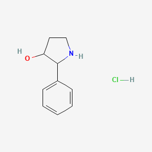 molecular formula C10H14ClNO B1475391 2-Phenyl-3-pyrrolidinol hydrochloride CAS No. 1897696-20-6