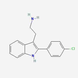 molecular formula C16H15ClN2 B14753919 2-[2-(4-chlorophenyl)-1H-indol-3-yl]ethanamine 