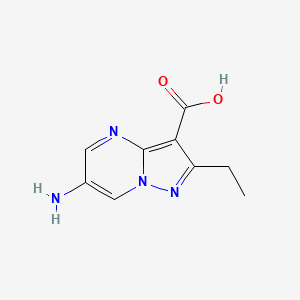 molecular formula C9H10N4O2 B1475392 6-氨基-2-乙基吡唑并[1,5-a]嘧啶-3-羧酸 CAS No. 1888790-39-3