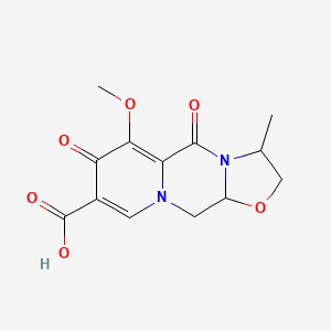 molecular formula C13H14N2O6 B14753964 (3S,11aR)-6-methoxy-3-methyl-5,7-dioxo-2,3,5,7,11,11a-hexahydrooxazolo[3,2-d]pyrido[1,2-a]pyrazine-8-carboxylic acid;(3S,11AR)-6-methoxy-3-methyl-5,7-dioxo-2,3,5,7,11,11a-hexahydrooxazolo[3,2-a]pyrido[1,2-d]pyrazine-8-carboxylic acid 