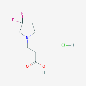 molecular formula C7H12ClF2NO2 B1475402 3-(3,3-Difluoropyrrolidin-1-yl)-propionic acid hydrochloride CAS No. 1892495-12-3