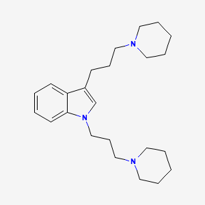 molecular formula C24H37N3 B14754084 1,3-bis(3-(piperidin-1-yl)propyl)-1H-indole 