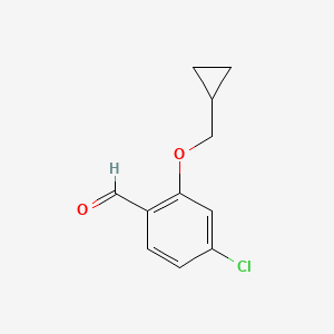 molecular formula C11H11ClO2 B1475410 4-氯-2-环丙基甲氧基苯甲醛 CAS No. 1289062-01-6