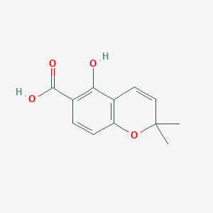 molecular formula C12H12O4 B14754106 2H-1-Benzopyran-6-carboxylic acid, 5-hydroxy-2,2-dimethyl- CAS No. 525-25-7