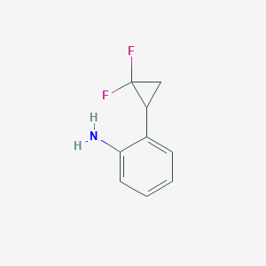 molecular formula C9H9F2N B1475413 2-(2,2-二氟环丙基)苯胺 CAS No. 1892415-35-8