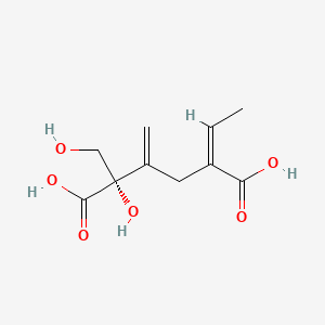 molecular formula C10H14O6 B14754149 Hexanedioic acid, 5-ethylidene-2-hydroxy-2-(hydroxymethyl)-3-methylene- CAS No. 511-57-9