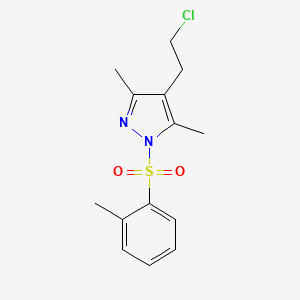 4-(2-Chloroethyl)-3,5-dimethyl-1-(2-methylphenyl)sulfonylpyrazole