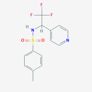 molecular formula C14H13F3N2O2S B14754197 4-methyl-N-(2,2,2-trifluoro-1-pyridin-4-ylethyl)benzenesulfonamide CAS No. 851165-68-9