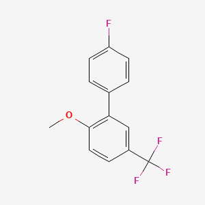 molecular formula C14H10F4O B14754222 4'-Fluoro-2-methoxy-5-(trifluoromethyl)-1,1'-biphenyl 