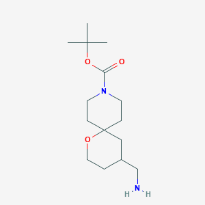 molecular formula C15H28N2O3 B14754327 4-Aminomethyl-1-oxa-9-aza-spiro[5.5]undecane-9-carboxylic acid tert-butyl ester 