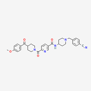 N-(1-(4-Cyanobenzyl)piperidin-4-yl)-6-(4-(4-methoxybenzoyl)piperidine-1-carbonyl)nicotinamide