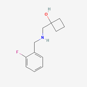 molecular formula C12H16FNO B1475436 1-({[(2-Fluorophenyl)methyl]amino}methyl)cyclobutan-1-ol CAS No. 1597668-19-3