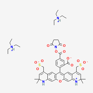 molecular formula C49H63N5O13S2 B14754393 AF568 NHS ester 