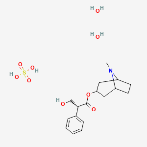 (8-methyl-8-azabicyclo[3.2.1]octan-3-yl) (2R)-3-hydroxy-2-phenyl-propanoate; sulfuric acid; dihydrate