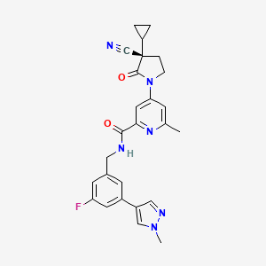 4-[(3S)-3-cyano-3-cyclopropyl-2-oxopyrrolidin-1-yl]-N-[[3-fluoro-5-(1-methylpyrazol-4-yl)phenyl]methyl]-6-methylpyridine-2-carboxamide