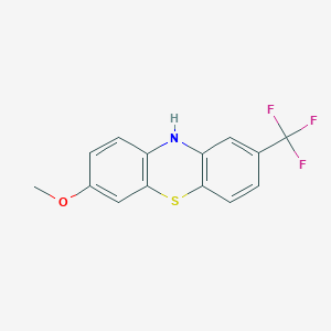 molecular formula C14H10F3NOS B14754609 7-Methoxy-2-(trifluoromethyl)-10H-phenothiazine CAS No. 792-70-1