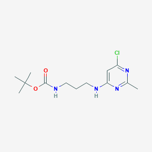 molecular formula C13H21ClN4O2 B1475462 叔丁基(3-((6-氯-2-甲基嘧啶-4-基)氨基)丙基)氨基甲酸酯 CAS No. 1289043-22-6