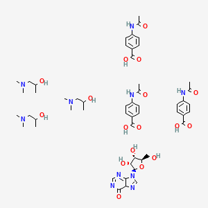 4-acetamidobenzoic acid;9-[(2R,3R,4S,5R)-3,4-dihydroxy-5-(hydroxymethyl)oxolan-2-yl]-5H-purin-6-one;1-(dimethylamino)propan-2-ol