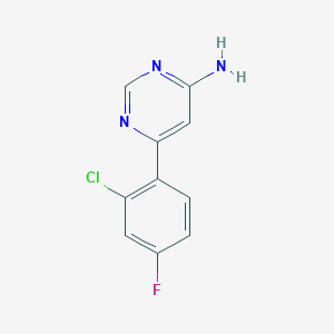 molecular formula C10H7ClFN3 B1475480 6-(2-氯-4-氟苯基)嘧啶-4-胺 CAS No. 1550513-51-3