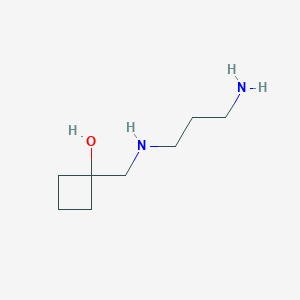 molecular formula C8H18N2O B1475520 1-{[(3-Aminopropyl)amino]methyl}cyclobutan-1-ol CAS No. 1597093-77-0