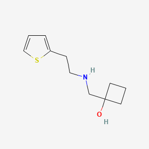 molecular formula C11H17NOS B1475528 1-({[2-(Thiophen-2-yl)ethyl]amino}methyl)cyclobutan-1-ol CAS No. 1601762-88-2