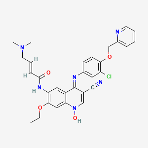 molecular formula C30H29ClN6O4 B14755297 (E)-4-((3-Chloro-4-(pyridin-2-ylmethoxy)phenyl)amino)-3-cyano-6-(4-(dimethylamino)but-2-enamido)-7-ethoxyquinoline 1-oxide 