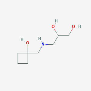 molecular formula C8H17NO3 B1475530 3-{[(1-Hydroxycyclobutyl)methyl]amino}propane-1,2-diol CAS No. 1598090-09-5