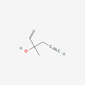 molecular formula C7H10O B14755306 1-Hexen-5-yn-3-ol, 3-methyl- CAS No. 1573-67-7