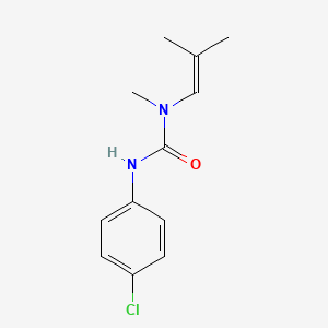 molecular formula C12H15ClN2O B14755348 N'-(4-Chlorophenyl)-N-methyl-N-(2-methylprop-1-en-1-yl)urea CAS No. 2572-41-0